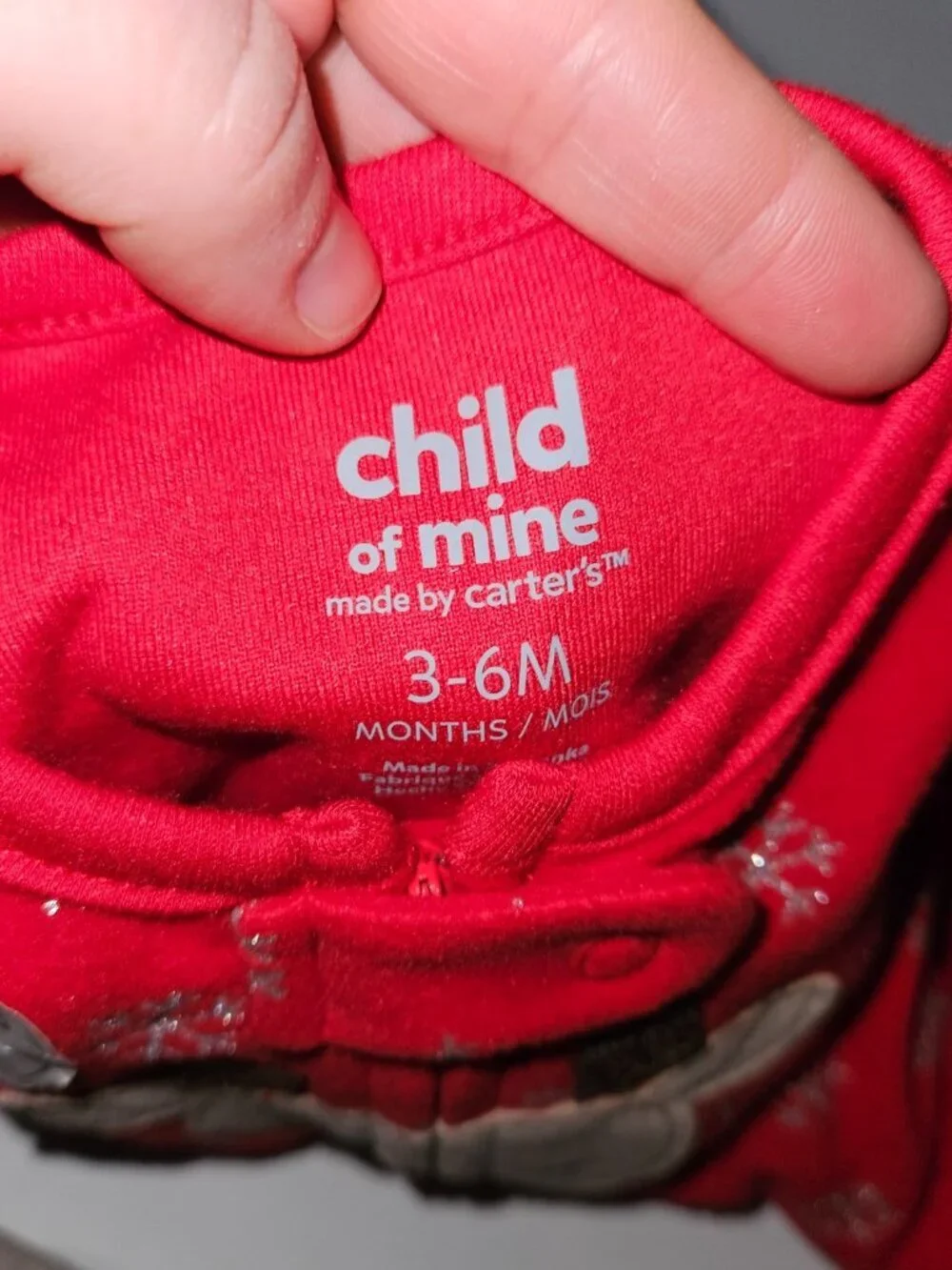 NEW Red Christmas Footie Pajamas 3-6 Months Reindeer Snowflake Carter's Child of